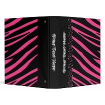 KRW Zebra Pink and Black Stars School Binder**