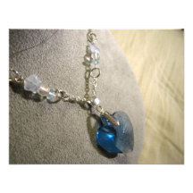 Krystals Blue Heart Invites