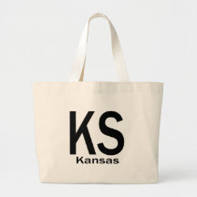 KS Kansas plain black Canvas Bags