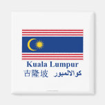 Kuala Lumpur flag with name Fridge Magnet