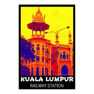 Kuala Lumpur Railway Station Pop Art Poster