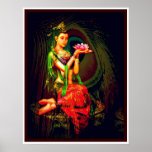 Kuan Yin and The  Peacock Feather Print