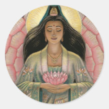 Kuan Yin Goddess of Compassion Round Sticker