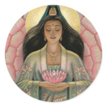 Kuan Yin Goddess of Compassion Round Sticker