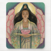 Kuan Yin "Pink Lotus Heart" Mousepad