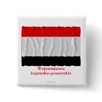 Kujawsko-pomorskie - Kuyavia-Pomerania waving flag Button
