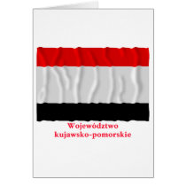 Kujawsko-pomorskie - Kuyavia-Pomerania waving flag Card