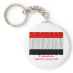 Kujawsko-pomorskie - Kuyavia-Pomerania waving flag Key Chain