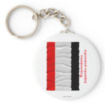 Kujawsko-pomorskie - Kuyavia-Pomerania waving flag Keychains