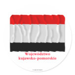 Kujawsko-pomorskie - Kuyavia-Pomerania waving flag Round Sticker