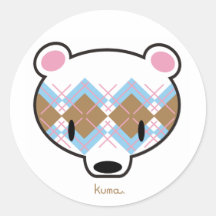 Kuma-chan in aaargyle sticker