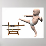 Kung Fu Baby with Katana Stand posters