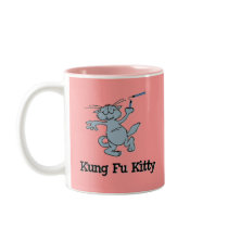 Kung Fu Kitty mugs by CrazyCups Kung Fu Kitty mugs