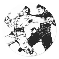 KUNG FU SWEEP ROUND STICKER