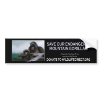 Kunga Mountain Gorilla Collection bumper stickers by RavenSpiritPrints Kunga Mountain Gorilla Collection bumper stickers