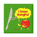 KungFu Tomato Doodle Art Magnet by oodlesdoodles KungFu Tomato Doodle Art Magnet