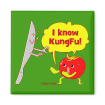 KungFu Tomato Doodle Art Magnet by oodlesdoodles KungFu Tomato Doodle Art Magnet