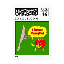 KungFu Tomato Doodle Art Postage postage