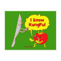 KungFu Tomato Doodle Art Postcard