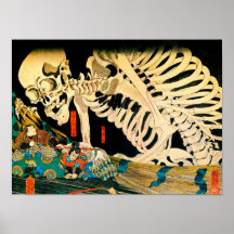Kuniyoshi Skeleton Summoned by Witch Posters