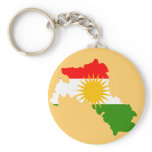 Kurdistan flag map key chain