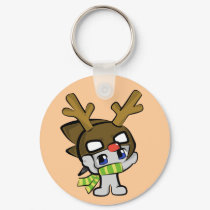 Kuru Kuru Red Nose Reindeer Cute Keychain