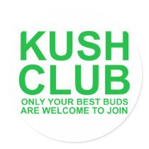 KUSH CLUB 420 girl guy mens stoner dank buds thc stickers