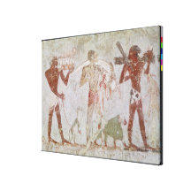 Kushites carrying tributes of gold canvas prints