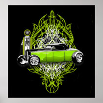 Kustom Striping And a 32 on Black posters