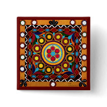 Kutch Embroidery-Mini Exotic Global Art Tile Pin buttons