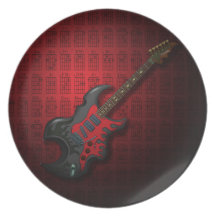 KuuMa Guitar 03 (R) Dinner Plates