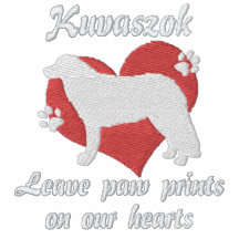 Kuvaszok Leave Paw Prints Embroidered T-Shirt