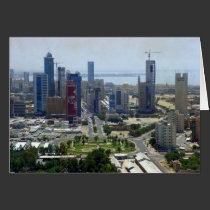 Kuwait City, bird eye view cards