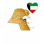 Kuwait Flag Heart Map Fitted AA T-Shirt