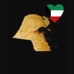 Kuwait Flag Heart Map Fitted AA T-Shirt