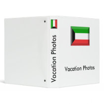 Kuwait Flag Jewel 3 Ring Binders