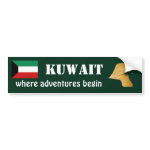 Kuwait Flag Map Text Bumper Sticker