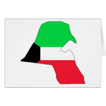 Kuwait flag map cards