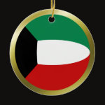 Kuwait Fisheye Flag Ornament