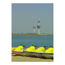 Kuwait towers and jet ski posters by Rainmountain Kuwait towers and jet ski posters