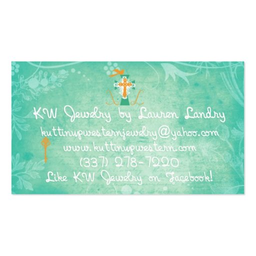 KW Jewelry Business Cards (back side)