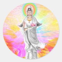 Kwan Yin The Goddess of Compassion Round Sticker