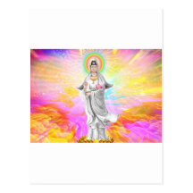Kwan Yin The Goddess of Compassion With Pink Postcards