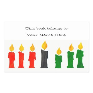 Kwanzaa Bookplates with Candles sticker