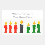 Kwanzaa Bookplates with Candles Sticker