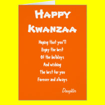 Kwanzaa daughter greeting cards cards