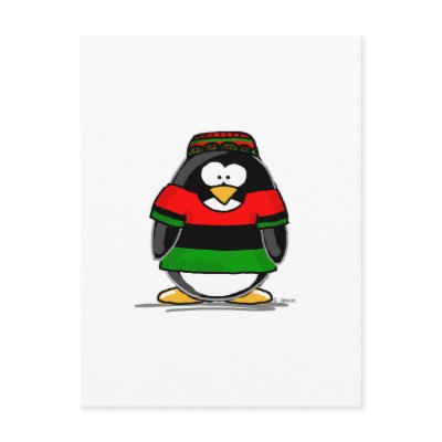 Kwanzaa Penguin Post Card