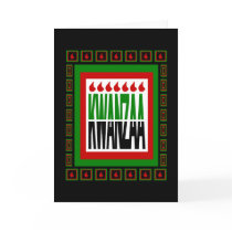Kwanzaa Split With 7 Flames & Decorated Frame cards by birdy27 Kwanzaa Split With 7 Flames & Decorated Frame cards