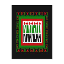 Kwanzaa Split With 7 Flames & Decorated Frame postcards by birdy27 Kwanzaa Split With 7 Flames & Decorated Frame postcards