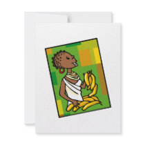 Kwanzaa Woman & Bananas Personalized Invitations